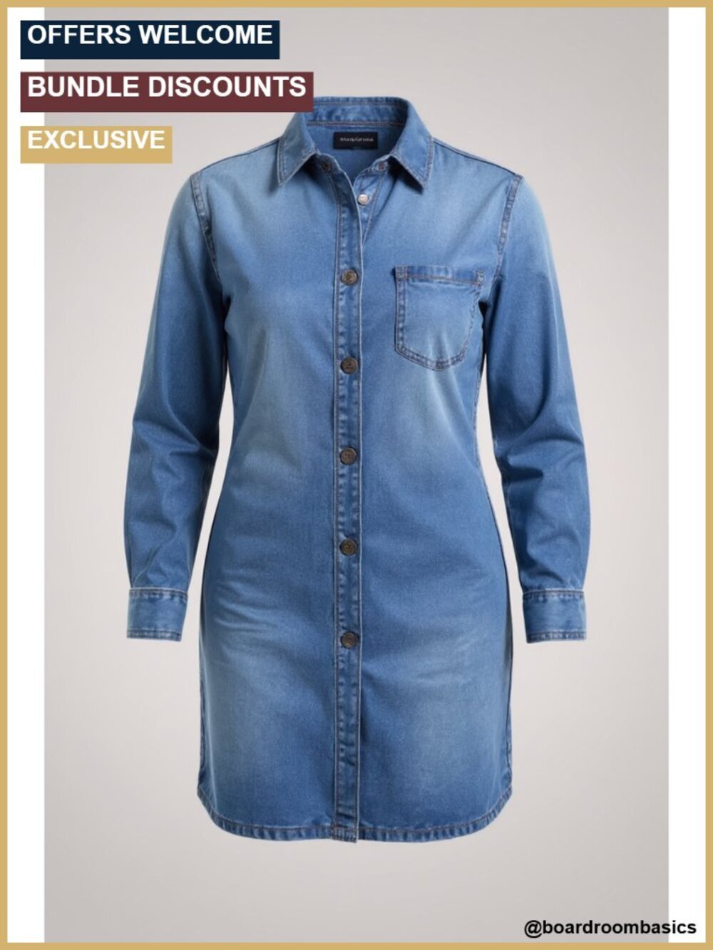 Repreve Denim Knee-Length Jean Skirt with Pockets